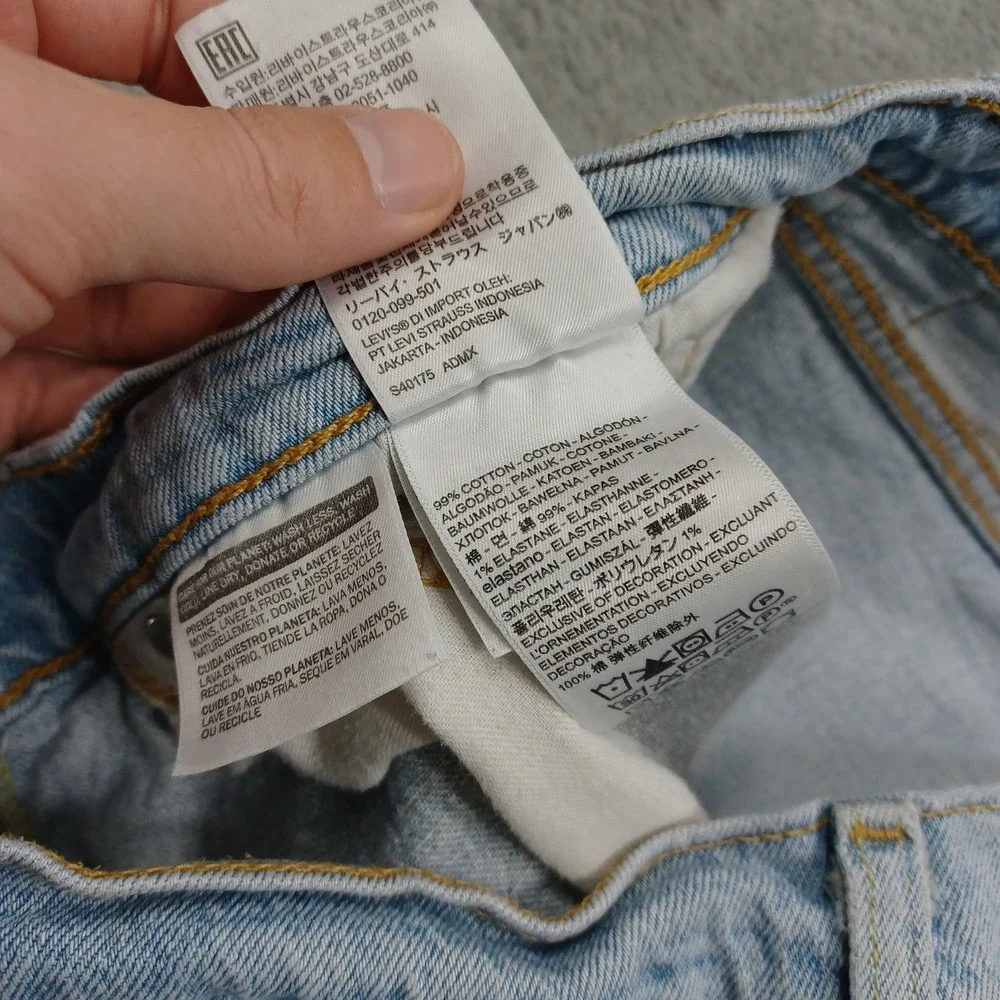 Levis 505 Jeans Mens 34x30 Blue Denim Distressed Pockets Cotton Casual A4